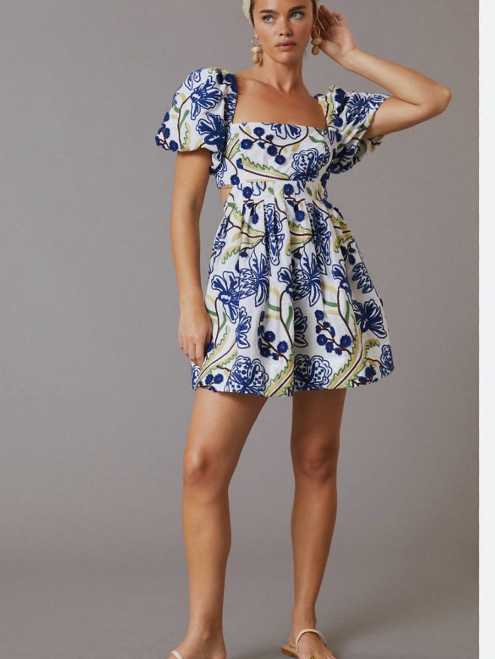 Anthropologie Puff-Sleeve Babydoll Mini Dress, Size Small